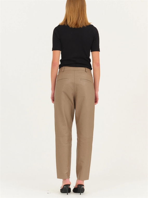 Ivy Copenhagen Ali Kylie Leather Bukser, Cool Taupe  
